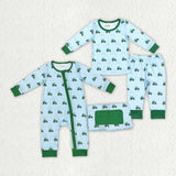 lomg sleeve tractor kids clothes bamboo  pajamas