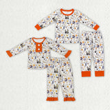 Halloweeb ghost orange boys and girls pajamas