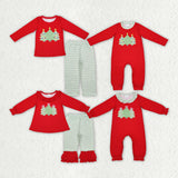 long sleee Christmas tree red kids clothing