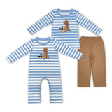 embroidery mallard ducks and dog kids clothing