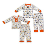 Halloweeb ghost orange boys and girls pajamas