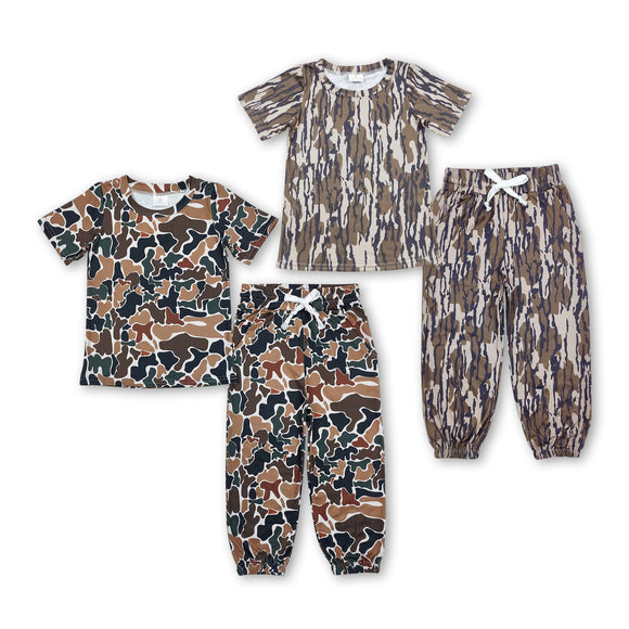 Matching boy camo short sleeves outfits