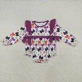 Matching Baby girls Halloween bow dress romper