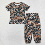 Matching boy camo short sleeves outfits