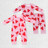 Matching Baby girls Valentine love long sleeve pajamas