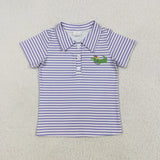 Matching Baby boys Mardi Gras button short sleeves shirt  tops