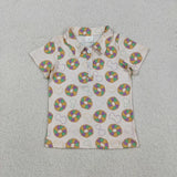 Matching Baby boys Mardi Gras button short sleeves shirt  tops