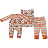 fall floral orange kids clothing