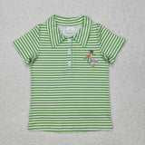 Matching Baby boys Mardi Gras button short sleeves shirt  tops