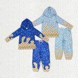 Matching Baby boys Ice cream waffles hooded clothing