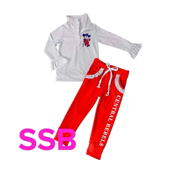 MOQ 3 custom style summer Rebels milk silk girls set