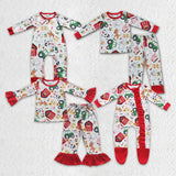 long sleee farm red kids pajamas