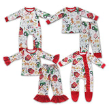 long sleee farm red kids pajamas