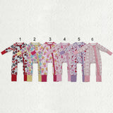 Matching Baby girls Valentine's zipper romper