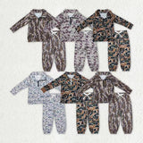 Matching Baby Boys camo long Sleeve Pants zipper outfits Sets