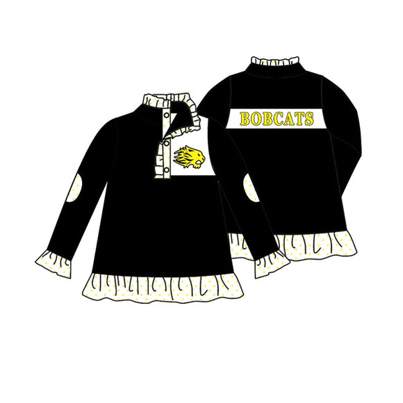 MOQ 3 custom style  BOBCATS girls pullover