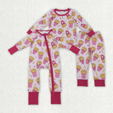 Matching Baby girls fries romper pajamas long sleeves