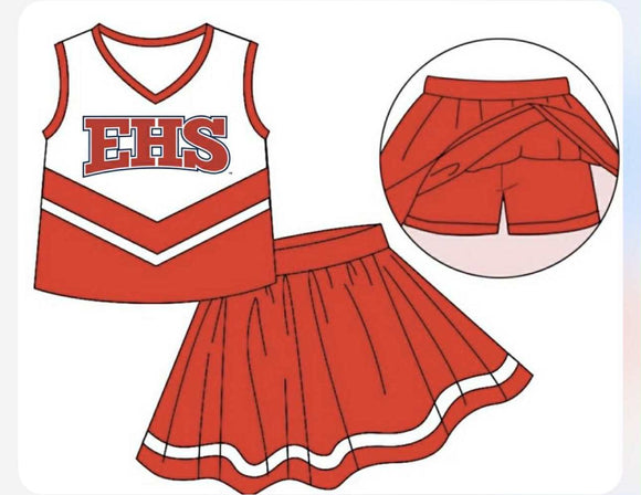 MOQ 3 custom style EHS Cheerleading uniform milk silk girls set