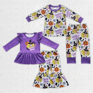 spooky barbie purple long sleeve kids clothing