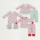 Christmas pink floral kids pajamas