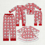 Christmas Santa red  adult and kids pajamas