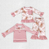 long sleeve Christmas gongerbread pink kids clothing