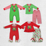 Christmas cartoon green and red  kids clothing