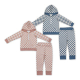 fall long sleeve plaid zipper kids outfits