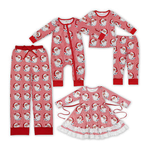 Christmas Santa red  adult and kids pajamas