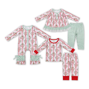 Christmas pink floral kids pajamas