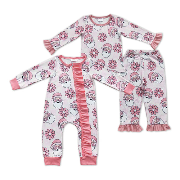 Christmas Santa  floral pink clothing