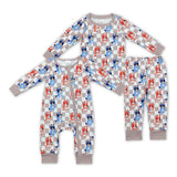 long sleeve cartoon dog kids pajamas