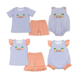 Matching Easter embroidered carrot kids outfits