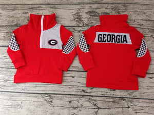 moq 3 custom style GEORGIA red boy pullover