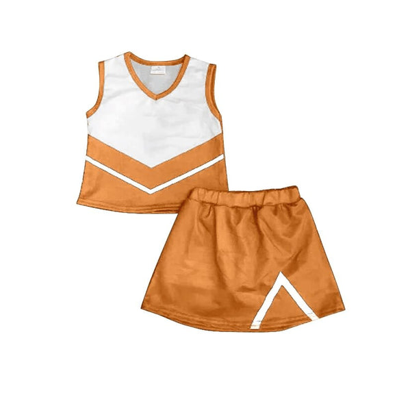 MOQ 3 custom style  orange Cheerleader uniform