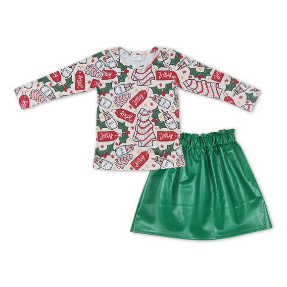 GLD0396--Christmas milk and tree girls outfits