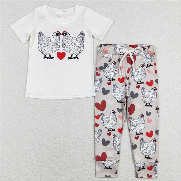 BSPO0221--- Valentine's Day short sleeve give a peck girls outfits