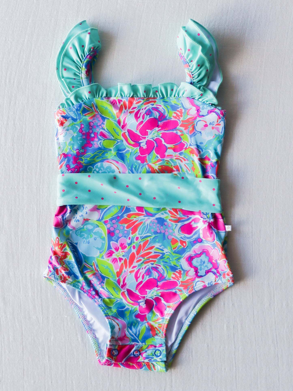 Deadline May 7 floral girls swimsuit