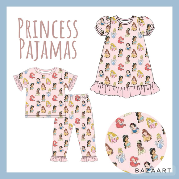 custom style moq 3 pcs cartoon princess pink  kids clothing