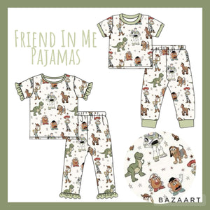 custom style moq 3 pcs cartoon green pajamas  kids clothing