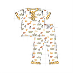 MOQ 3 custom style vols football girl pajamas