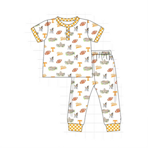 MOQ 3 custom style vols football boy pajamas