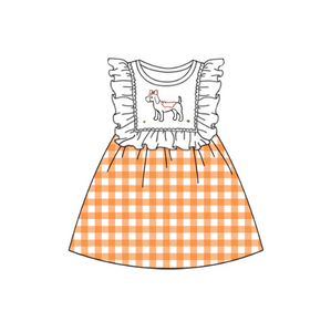 MOQ 3 summer Vols plaid girl dress