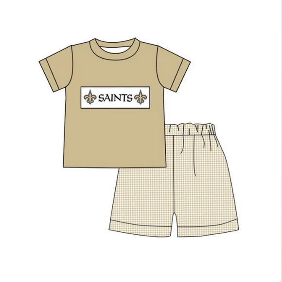 Deadline May 15 summer SAINTS  plaid boy outfits
