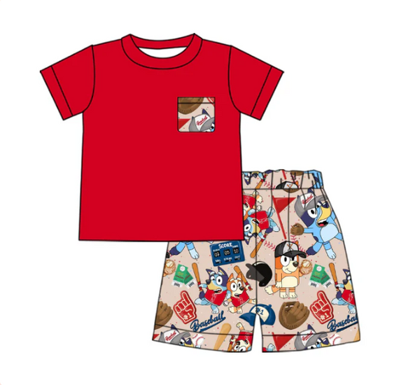 Deadline May 15 summer cartoon dog red boy outfits