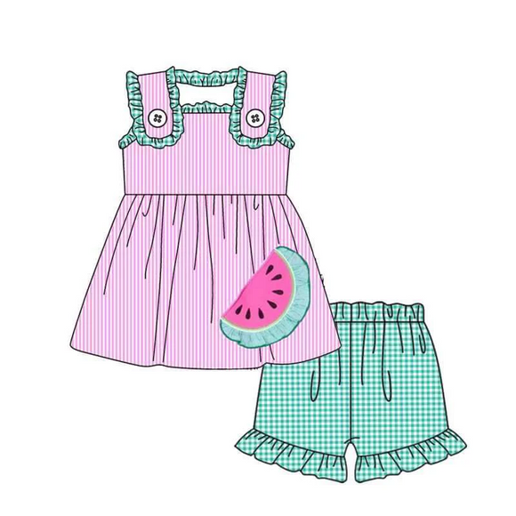 close time: May 19 custom style no moq watermelon prints girls outfits