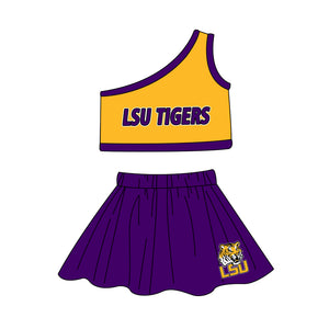 MOQ 3 custom style LSU TIGERS girls clothing