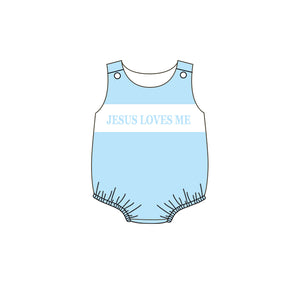 MOQ 3 custom style jesus loves me blue boy bubble