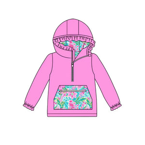 moq 3 custom style FLORAL pink pullover