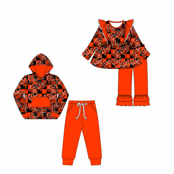 MOQ 3 custom style Bengals boys and girls outfits 2